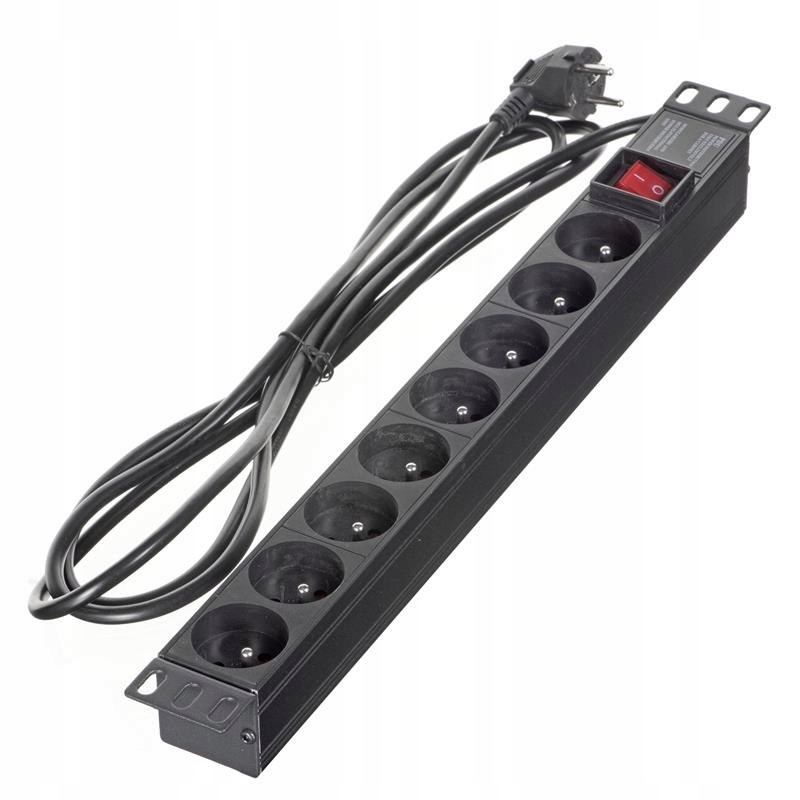 Predlžovací kábel pre RACK skrinku Alantec PZ081U3M čierny 3 m